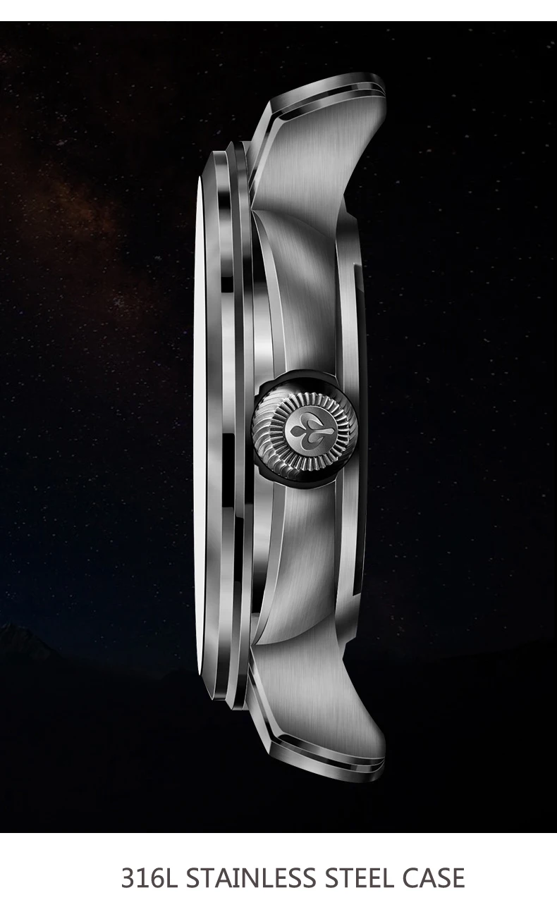 PONIGER швейцарские роскошные Брендовые мужские часы Япония NH35A автоматические механические часы для мужчин сапфир 50 м водонепроницаемые часы P523-1