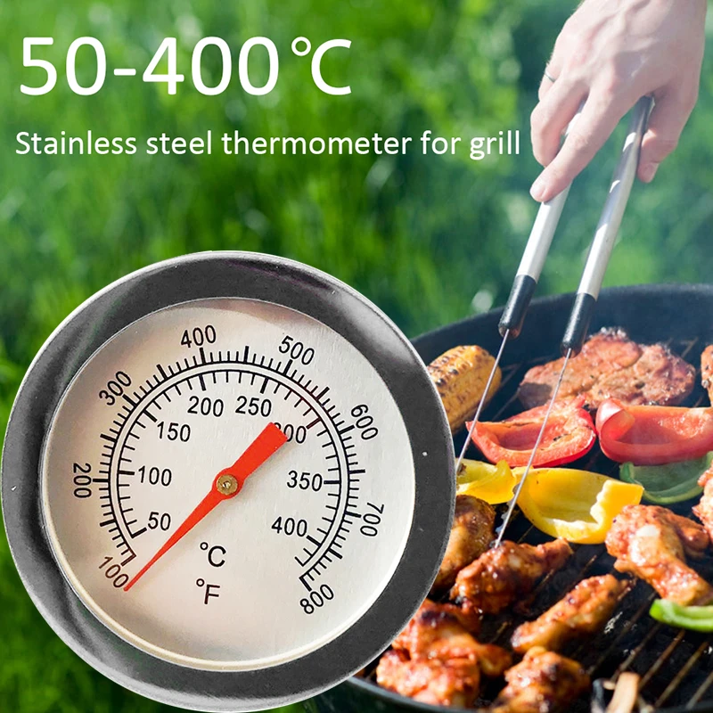 50-400℃ BBQ Wood Smoker Grill Stainless Steel Thermometer Temperature Gauge Hot^