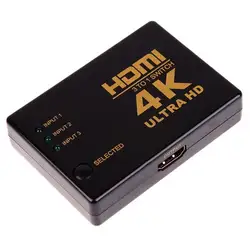 3 порта 4K x 2K HDMI Выключатель Переключатель Селектор сплиттер концентратор коробка 1080P для телевидение с высоким разрешением, HD беспроводной