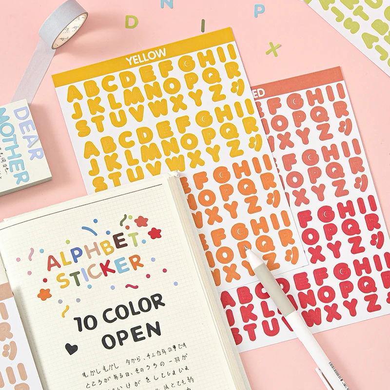 2 hojas del arco iris inglés carta papel recortes pegatinas Diy * 150*200mm
