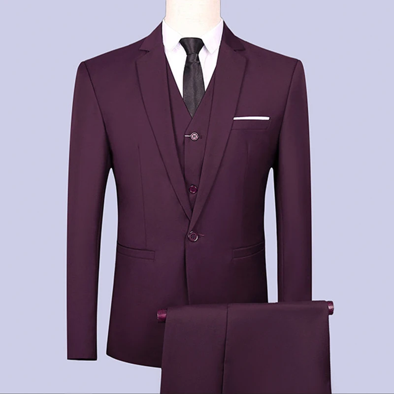 Men?s Suit 3 Pieces Blazers/Pants/Vest Sets Groom Wedding Dress Suits / Men's Casual Business Suits Jacket Coat Trousers xz44 Men?s Suit 3 Pieces Blazers/Pants/Vest Sets Groom Wedding Dress Suits / Men's Casual Business Suits Jacket Coat Trousers xz44