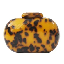 Женский акриловый кошелек вечерняя сумочка Жесткий Чехол Сумочка С Принтом Леопарда Сумочка через плечо H66