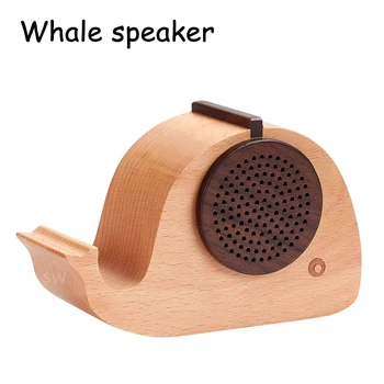 

Wooden Gift Lovely Cartoon Wireless Bluetooth Speaker Subwoofer Mini Column Music Center Handsfree with Mobile Phone Stand