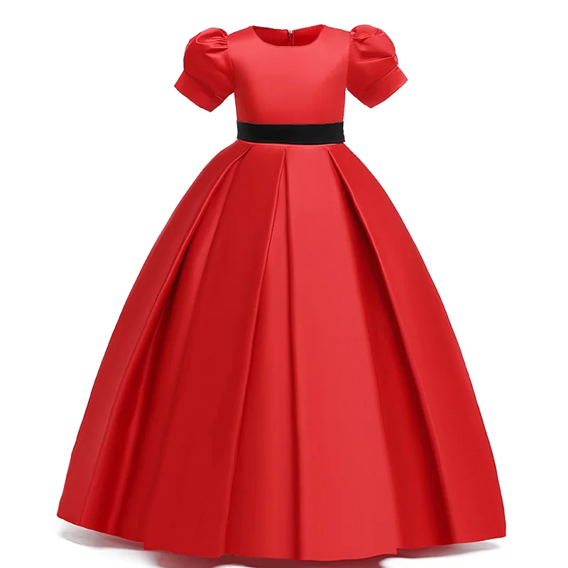 

Teen party dress girl long flower party prom dress kid princess wedding child first communion clothes children clothing LP-212