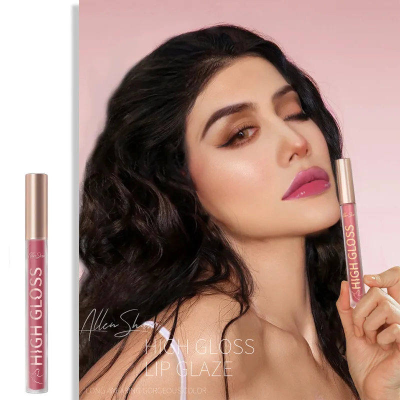 Nude rosa brilho labial shimmer à prova dwaterproof água longa duração labial matiz hidratar lábio plumper cremoso líquido batom lábios tatuagem