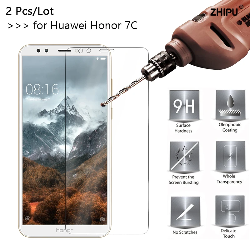 2 шт. Honor 7C 2.5D 0 26 мм 9H Премиум Закаленное стекло для Huawei Защитная пленка экрана |