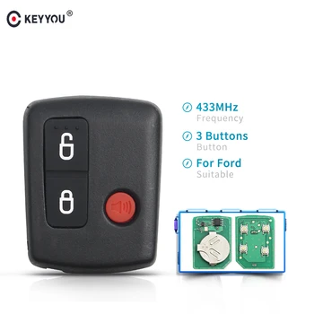 

KEYYOU For Ford Falcon BA BF Territory SX SY Ute/Wagon 2002 - 2010 Fob 2+1 Buttons 433MHZ Remote Control key Smart Car Key