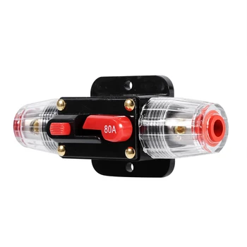 

50Amp -100Amp Circuit Breaker Reset Fuseholder Car Boat Fuse Holder Waterproof 12-24V New 80A/100A