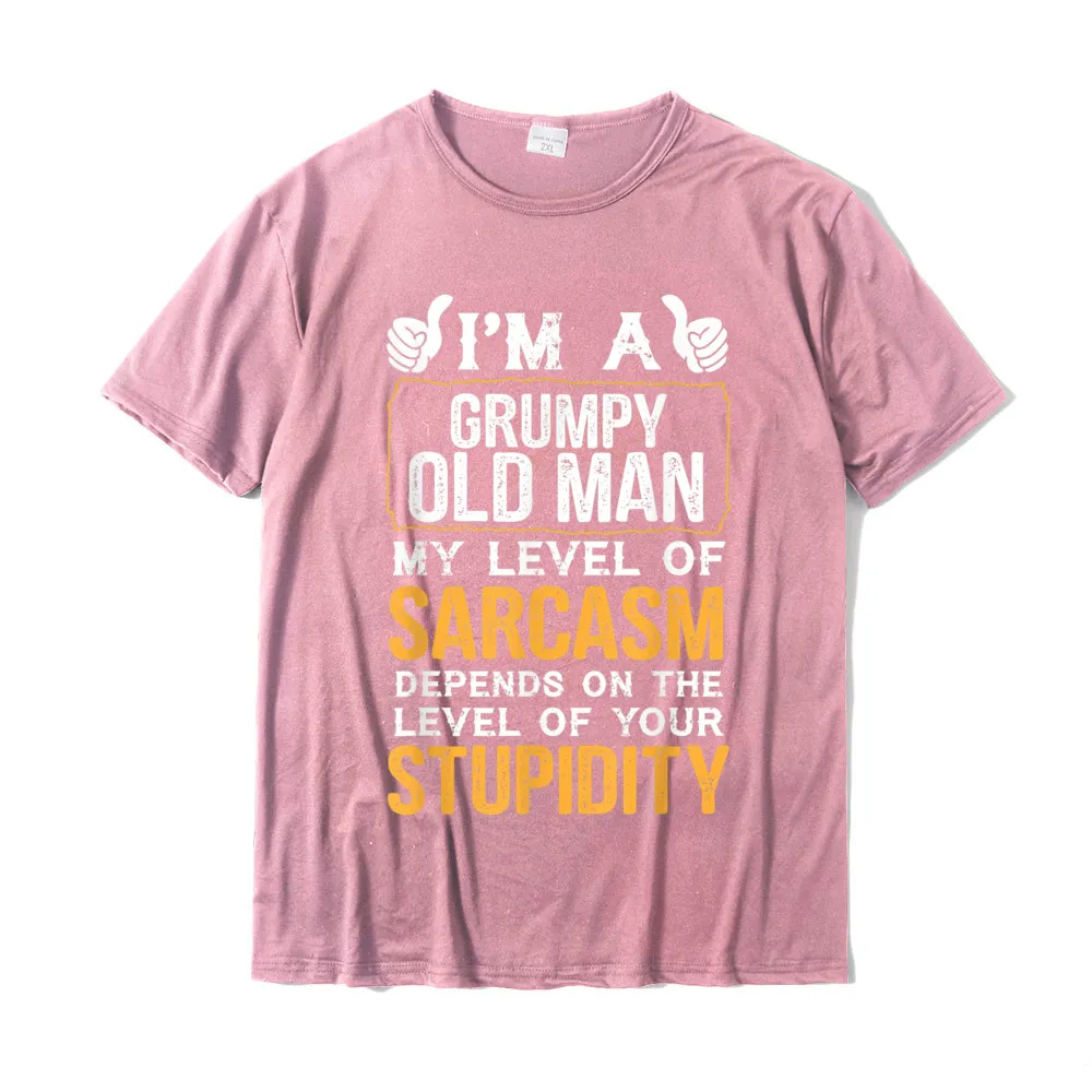 Classic Tops & Tees Prevalent Crewneck Normal Short Sleeve 100% Cotton Fabric Men T Shirts Casual Tops Shirt Top Quality Grandpa Shirts Im A Grumpy Old Man Tee Funny Grandpa Gifts__18148 pink