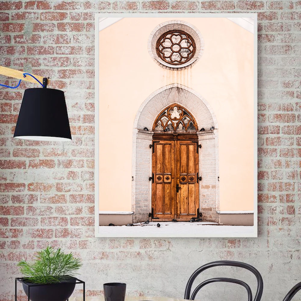 

Wall Art Printed Modular Nordic Posters Mosque Ancient Gates Morocco Door Pictures Building Canvas Gift Painting Home Decoration