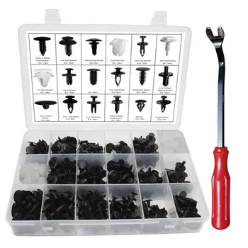 

Universal 415Pcs Car Trim Moulding Clips Plastic Push Pin Rivet Fasteners Panel Retainer Clips Assortment Kit with 6" screwdrive