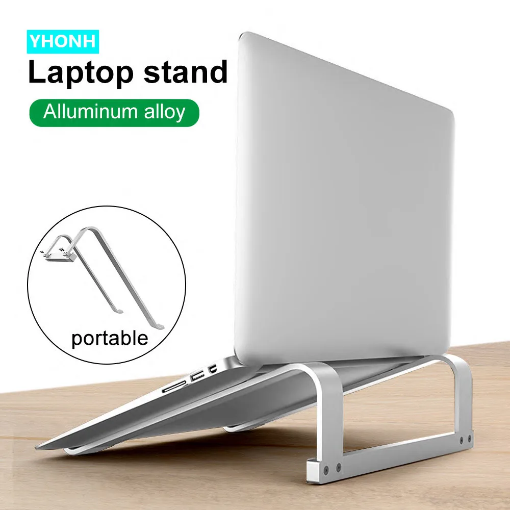 

Aluminium Portable Laptop Stand Support Base Notebook Stand Holder For Macbook Pro Air HP Lapdesk Computer Cooling Bracket Riser