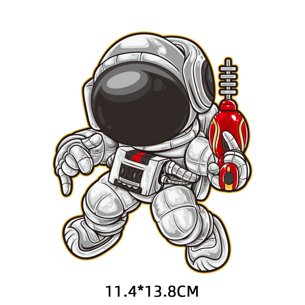 Круглый астронавт космическая Вселенная инопланетянин железо на патчи теплопередача наклейки мальчик DIY Футболка значки одежда аппликации Декор F