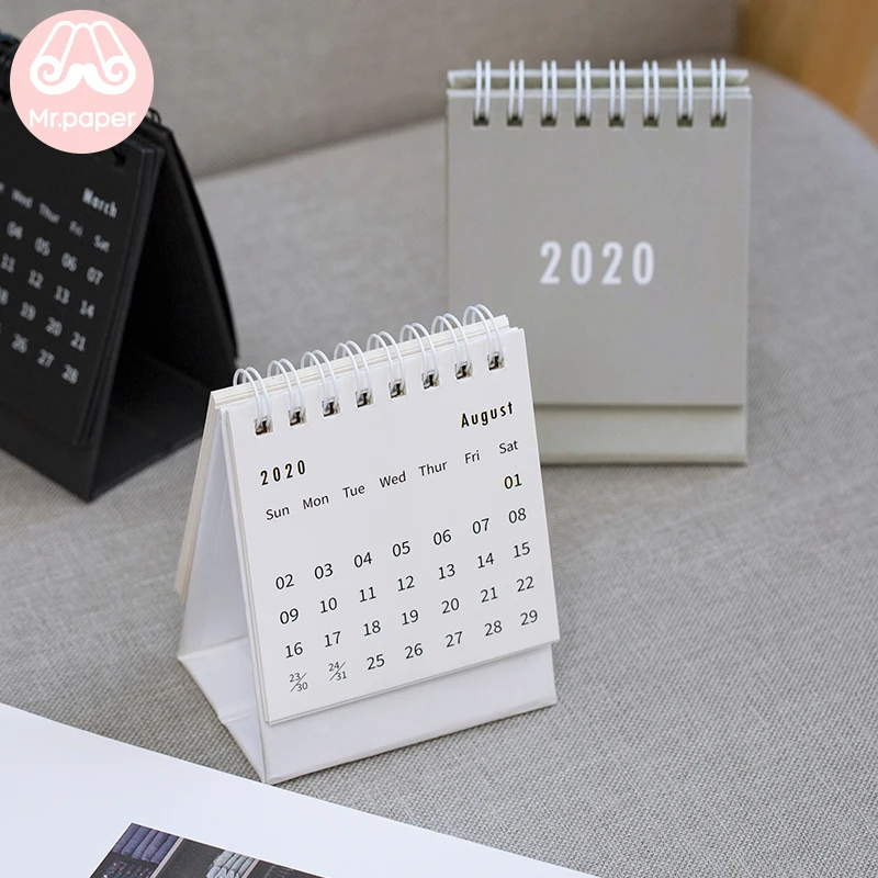 Mr paper минималистичный белый черный серый мини настольная бумага календари ежедневный планировщик Таблица планировщик годовые календари