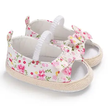 

Summer Princess Baby Girls Shoes Floral Bowknot Slip-on Crib Sneakers Soft Sole First Walkers Newborn Infant Toddler 0-18M CORB