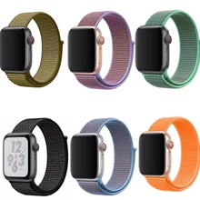 Высококачественная нейлоновая Спортивная петля для Apple Watch band 44 мм 42 мм 40 мм 38 мм ремешок для iwatch series 5/4/3/2/1