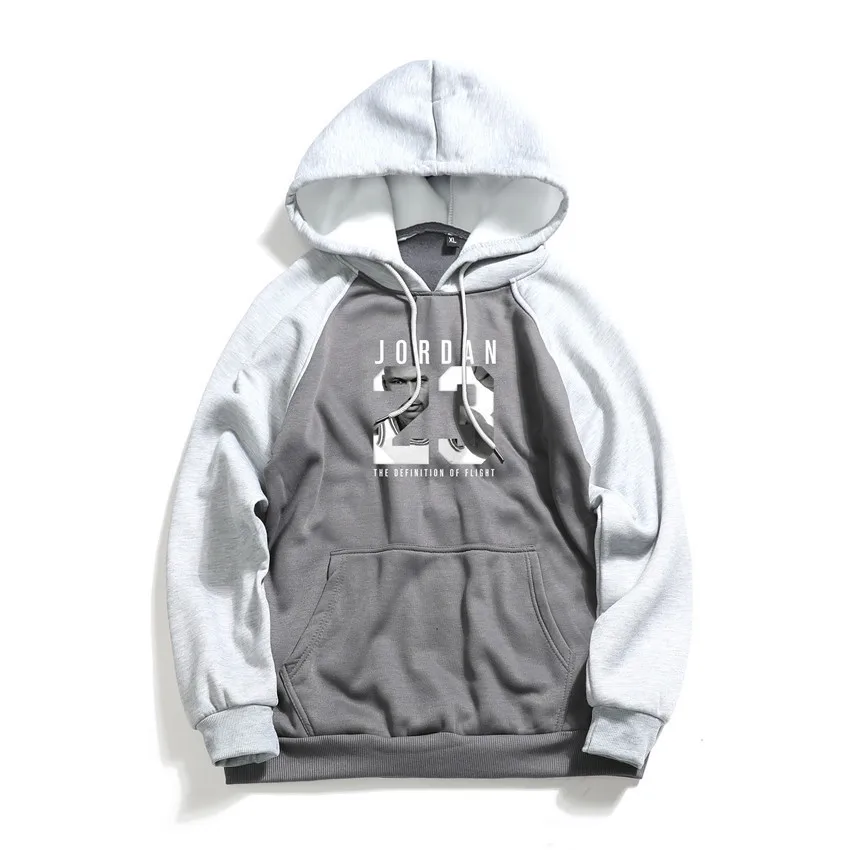 Gray b Мужская толстовка с капюшоном JORDAN 23 с буквенным принтом, Мужская толстовка с капюшоном, Модный пуловер с капюшоном, хит, мужская толстовка с капюшоном, пальто, одежда - Цвет: Gray b