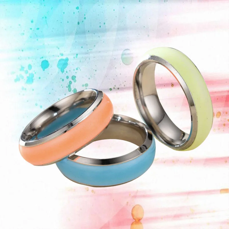 Unisex Stainless Steel Luminous Rings for Men Women Bar Party Novelty Jewelry, stainless steel ring,finger ring