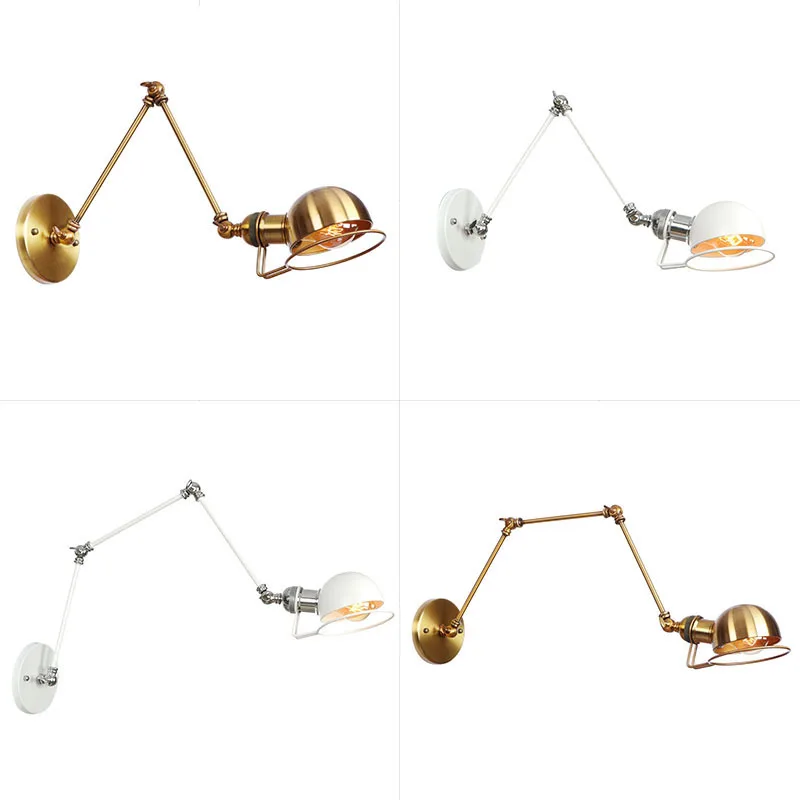 

new modern rotating retro contracted modern long arm of the head of a bed wall lamp, wrought iron RH bar Internet cafe