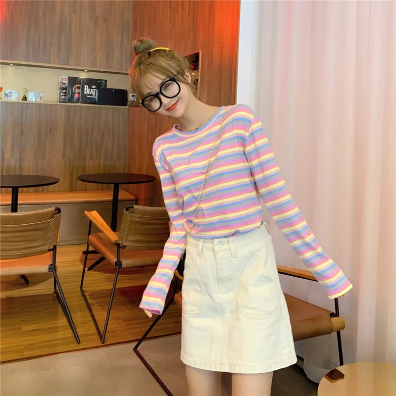 Женская свободная футболка Ulzzang Harajuku модная мягкая универсальная уличная одежда