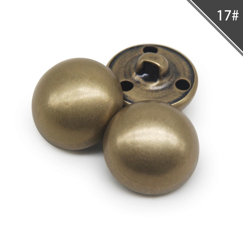 Vintage Copper Metal Button Set - 10pcs for Garment & Craft Sewing