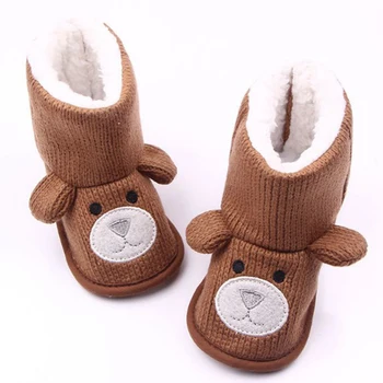 

Baby Winter Boots Infant Toddler Cotton Knitted Newborn Cute Cartoon Shoes Girls Boys First Walkers Warm Snowfield Booties Boot