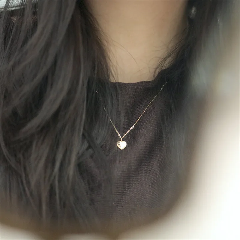 925 Sterling Silver European Simple Heart Pendant Carved I LOVE YOU Clavicle Chain Necklace Female Classic Vintage Party Jewelry - Image 2