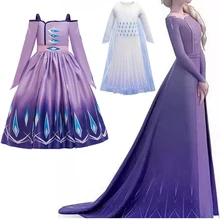 Снежная королева 2 белое платье для девочки с изображением принцесс Анны и Эльзы пасхальное платье, костюм для мальчиков и девочек детская Рождественская Детская одежда для маленькой девочки, рождественскую тематику, раздел-детское праздничное платье