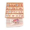 Montessori Language Toys English Alphabet Blanket Wooden Movable Alphabet Red & Blue with Mat 26Pcs Alphabets Toys for Children 4
