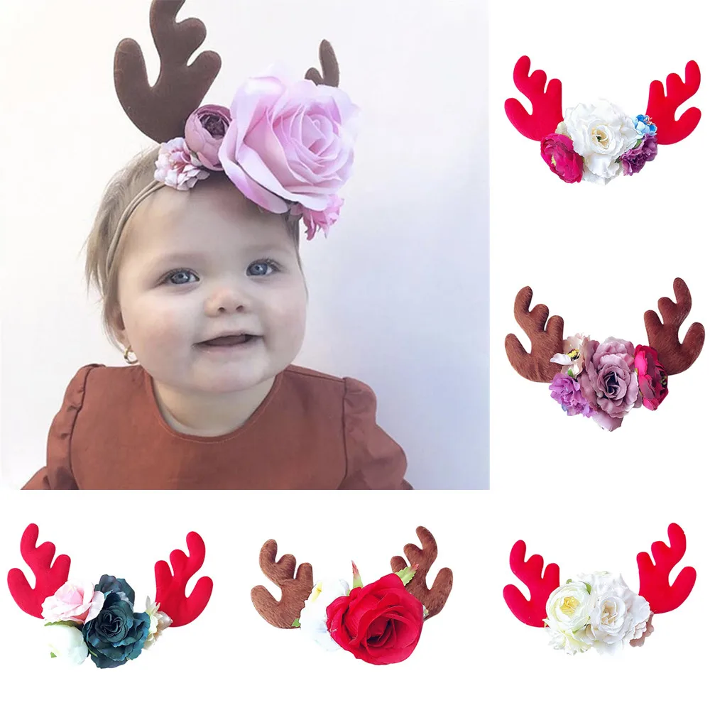 Милая Рождественская повязка на голову для малышей; коллекция года; эластичная повязка для головы; головные уборы; Детские аксессуары для волос; Бандо; Bebe Fille