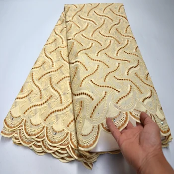 

African Dry Lace Fabric Swiss Voile Lace Fabric High Quality Cotton Laces Fabric Both For Men And Women 5 Yards