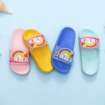 

Kids Rainbow Unicorn Slippers Summer Boys Girls Beach Shoes Toddler Soft Indoor Slippers Casual Children Flip Flops Zapatillas