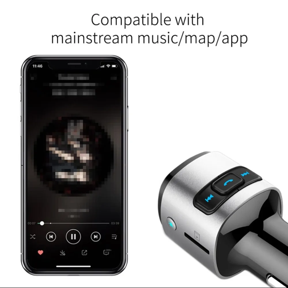 BC41 автомобильный беспроводной fm-передатчик Автомобильный Mp3 адаптер Автомобильное зарядное устройство автомобильный прикуриватель автомобильный беспроводной музыкальный плеер