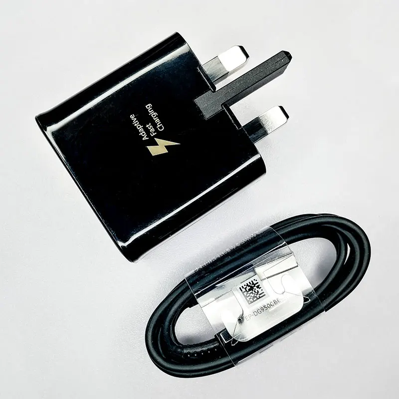 Charger and Cable Samsung UK Plug быстрое зарядное устройство адаптер для путешествий 120 см кабель типа C для samsung Galaxy S10 S8 S9 Plus A30 A50 A70 Note 7 8 9 - Тип штекера: Charger and Cable
