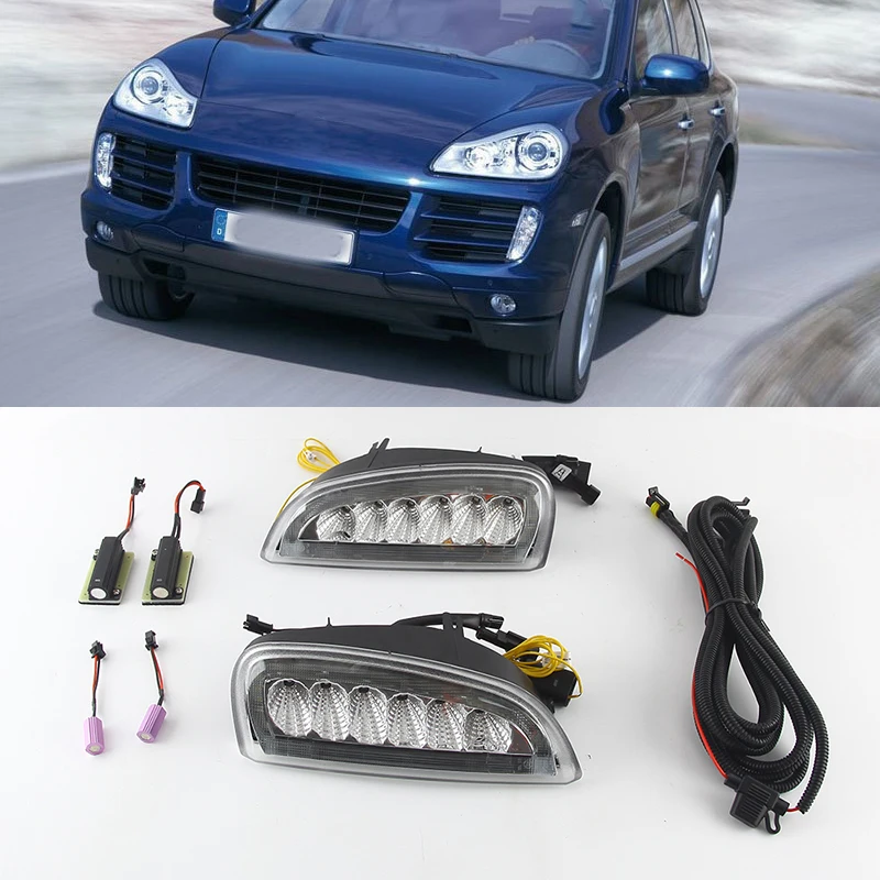 

1 пара, дневные Противотуманные фары для Porsche Cayenne I 957 9PA 2006 2007 2008 2009 2010