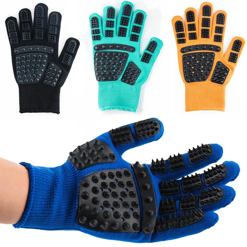 Guante de aseo para mascotas, guantes para Cepillar el pelo de gato, peine para perros y gatos, cepillo de pelo para masaje y limpieza, cepillos suaves
