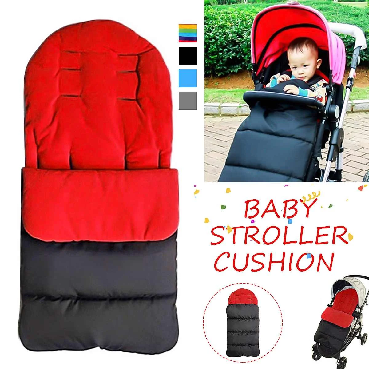 Universal Winter Baby Toddler Footmuff Cosy Toes Apron Liner Pram Stroller Sleeping Bags Windproof Warm Thick Cotton Pad afbeelding