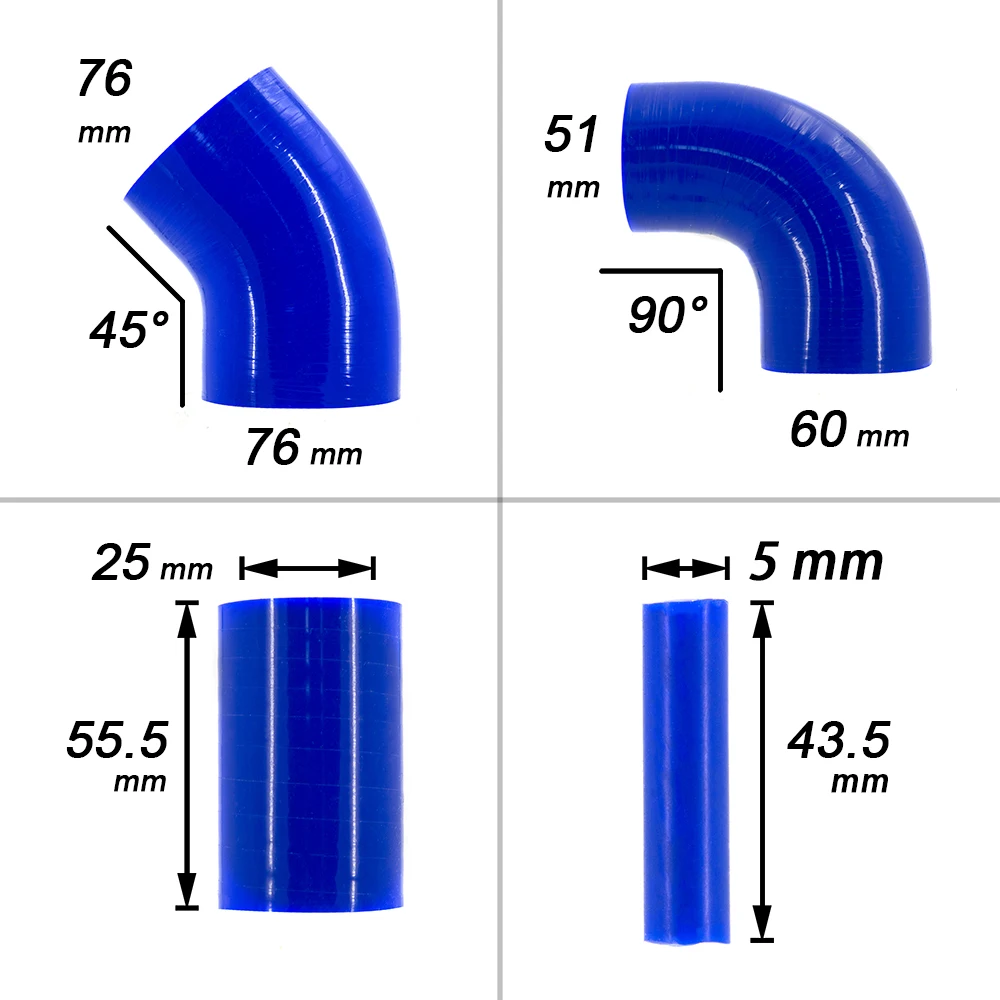Silicone Hose Aluminum Pipe Intakes Pipe Kit For AUDI TT 1.8T mit 225 PS air intake