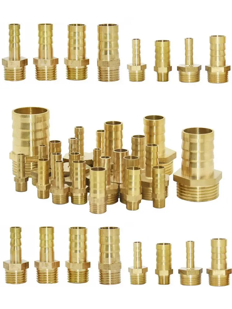 Brass Pagoda Connector 6 8 10 12 14 16 19 25 32mm Hose Barb Connector Thread 1/8 1/4 3/8 1/2 3/4 1inch BSP Brass Pipe Fitting