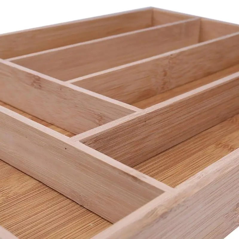 Бамбуковый органайзер для ящиков столовых приборов ящик для хранения кухонных принадлежностей разделитель для ящиков