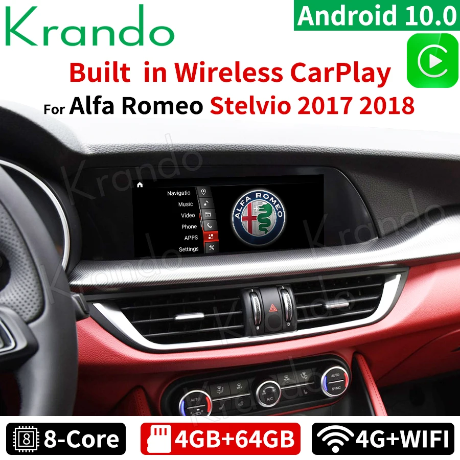 Автомагнитола Krando мультимедийный проигрыватель на Android 10 25 дюйма 4 Гб + 64 ГБ для Alfa