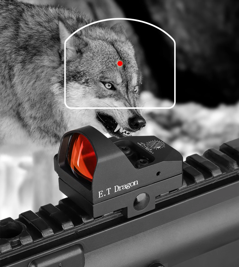 

E.T Dragon 1x26 Tactical 1X Magnification Sight Airsoft reflex 2MOA mini Red Dot Scope For Outfoor Hunting HS2-0131