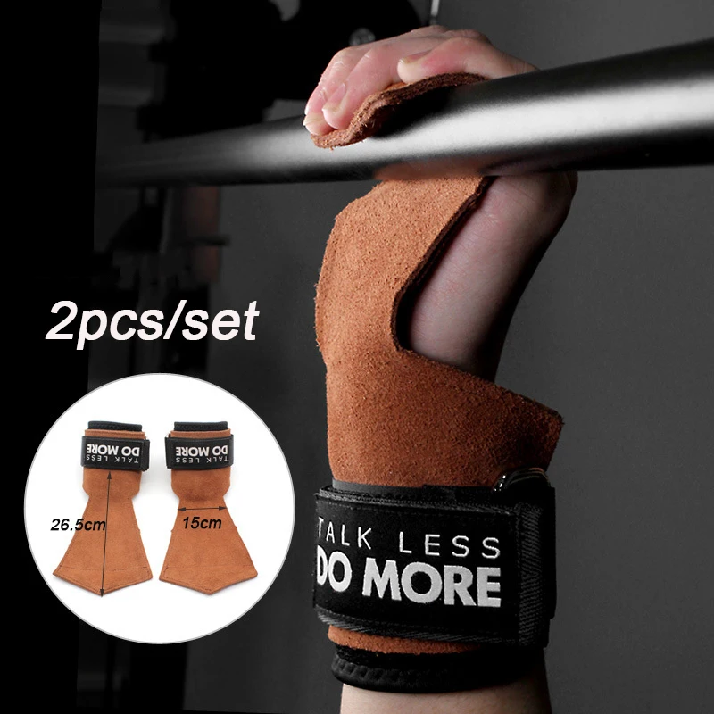 

Gym Workout Gloves Leather Palm Grip Anti-Skid Hand Grip Weight Lifting Deadlifts Wrist Wraps Support Crossfit Palm Protection