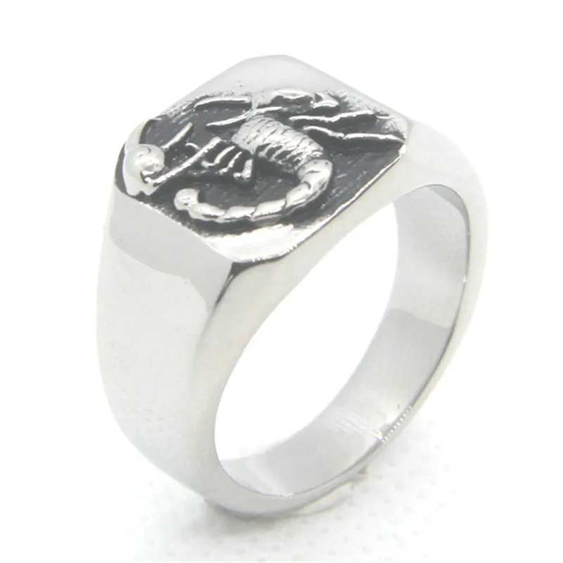 Bague Homme Ou Femme En Acier Inoxydable, Couleur Argent, Motif Scorpion, Neuve Sans Boîte