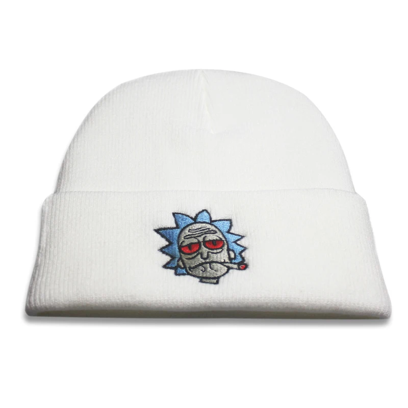 1 Rick And шапка Морти, зимняя, осенняя, модная, Вязанная, черная, лыжная шапка, толстая, теплая шапка, шапка, капот, мягкая, Вязанная, шапочки, хлопок - Цвет: 1