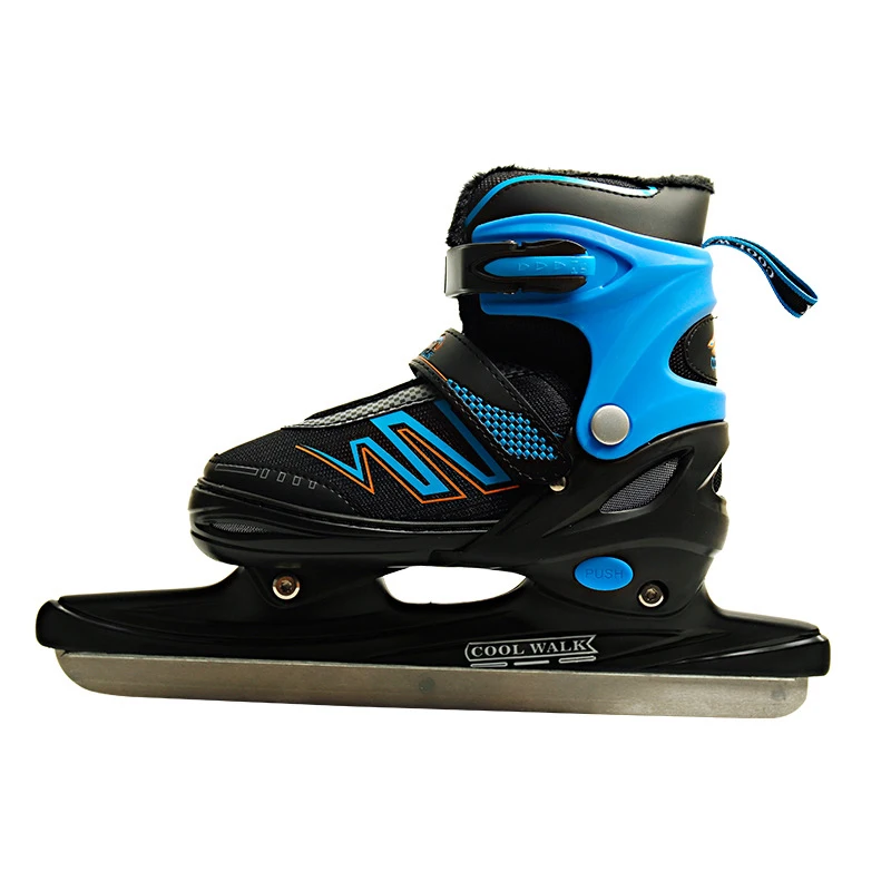 1 пара, зимние, для взрослых, профессиональные, тепловые, утолщенные, можно регулировать скорость катания на коньках, обувь для катания на коньках, теплая, удобная для начинающих - Цвет: StyleA  Blue EU35-38