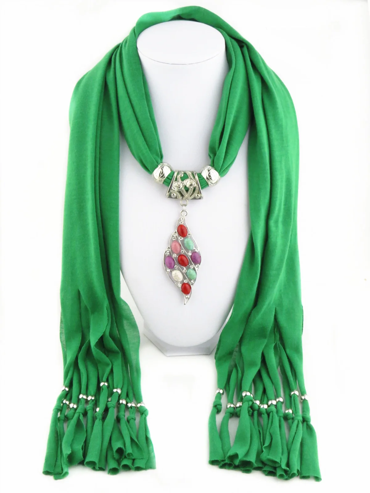 

Polyester Drop Scarf Women's Shawl Jewelry Colored Pine Wing Drop Scarf