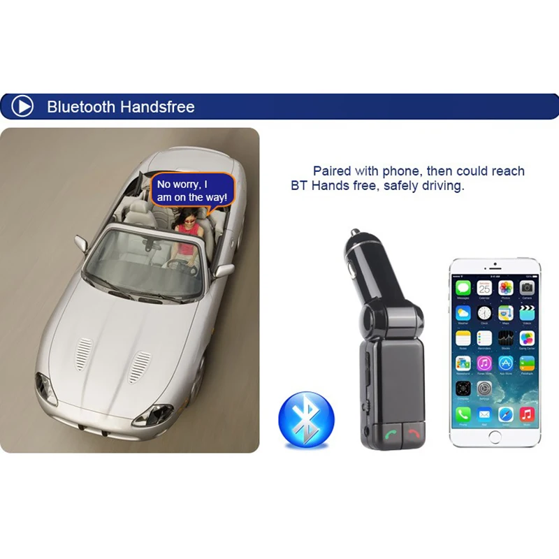 BC06 автомобильный Bluetooth Mp3 аудио плеер ЖК-дисплей двойной USB Автомобильное зарядное устройство fm-передатчик Громкая связь