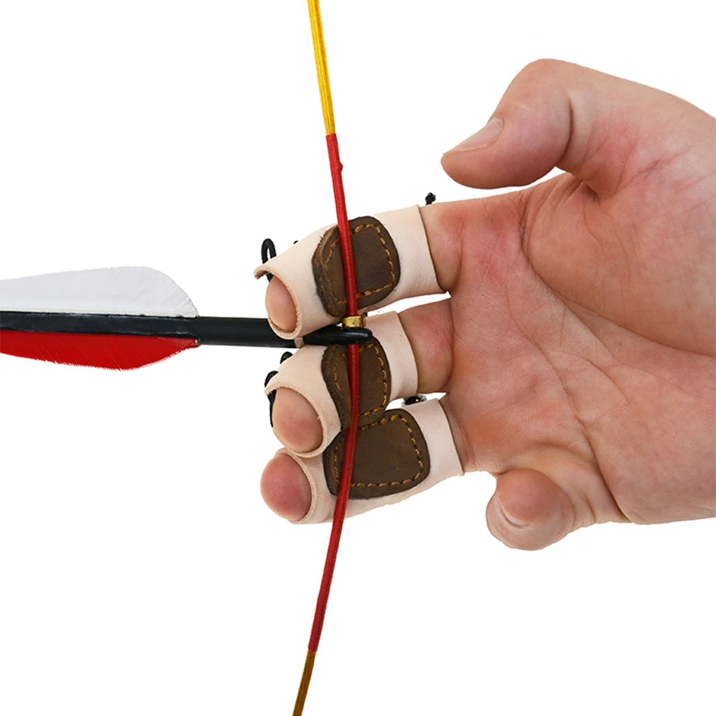 Archery 3 Finger Guard Finger Protector Hunting  Split Fingertips