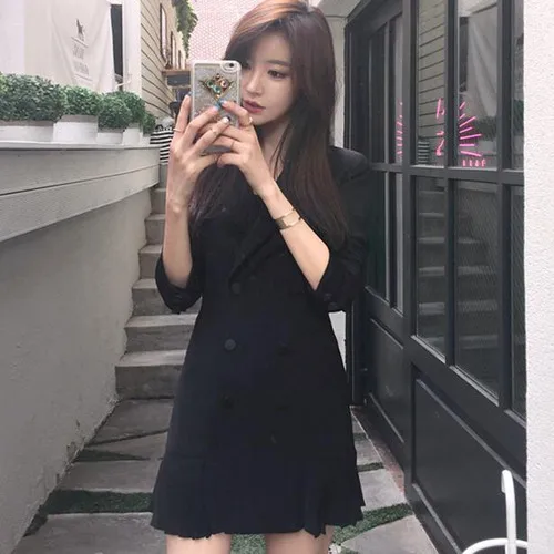 Fashion women solid loose comfortable trench new arrival autumn winter double breasted temperamental cute lovely outerwear coat